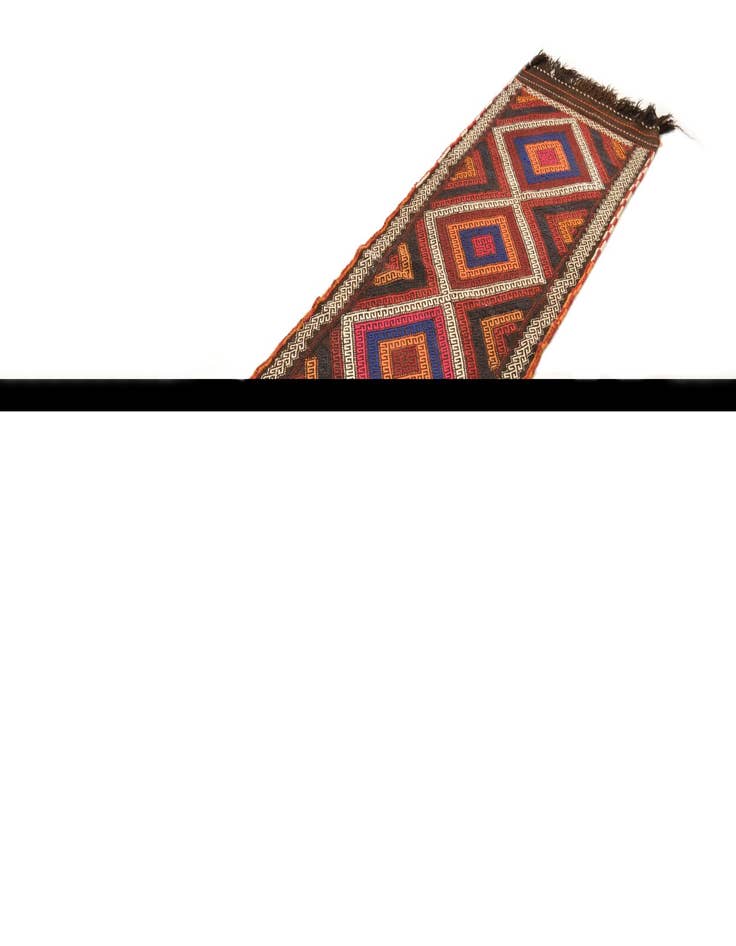 Detail image of 2' 4 x 9' 1 Hand Woven Kilim Fars Wool Runner Rug