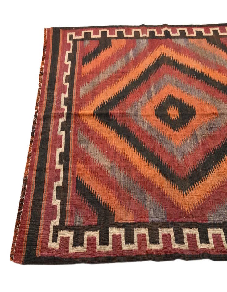 Detail image of  5' x 12' 4  Hand Woven Kilim Fars Wool Runner Rug