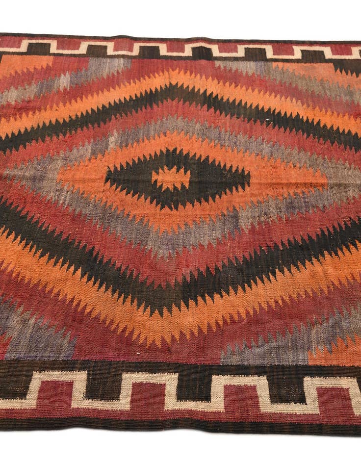Detail image of  5' x 12' 4  Hand Woven Kilim Fars Wool Runner Rug
