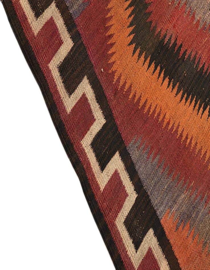 Detail image of  5' x 12' 4  Hand Woven Kilim Fars Wool Runner Rug