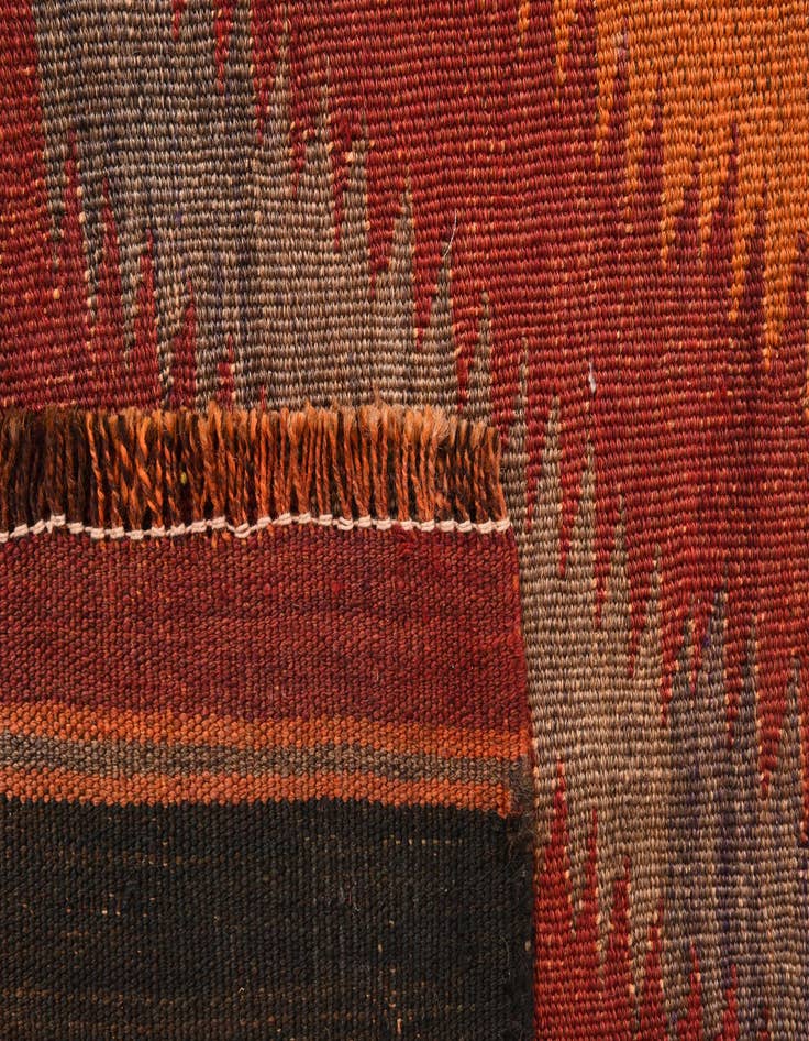 Detail image of  5' x 12' 4  Hand Woven Kilim Fars Wool Runner Rug