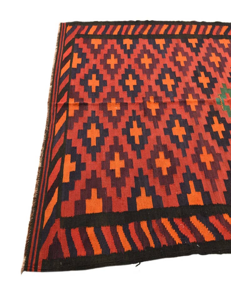 Detail image of  5' 7 x 11' 5  Hand Woven Kilim Fars Wool Runner Rug