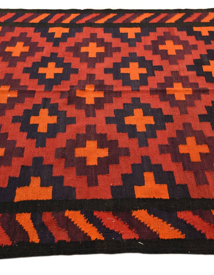 Detail image of  5' 7 x 11' 5  Hand Woven Kilim Fars Wool Runner Rug
