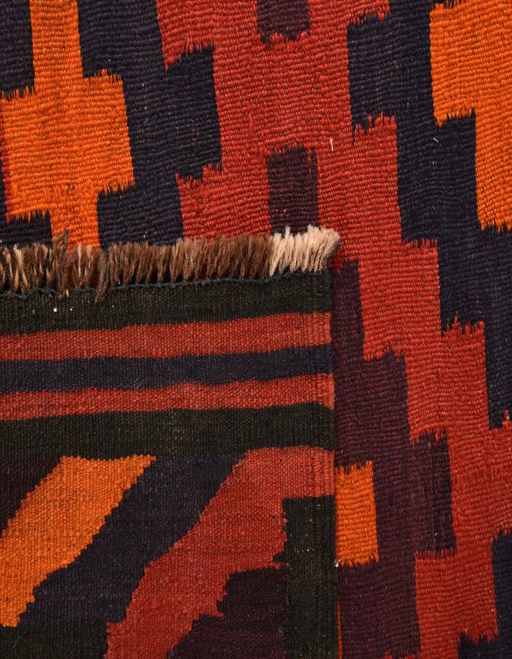 Detail image of  5' 7 x 11' 5  Hand Woven Kilim Fars Wool Runner Rug