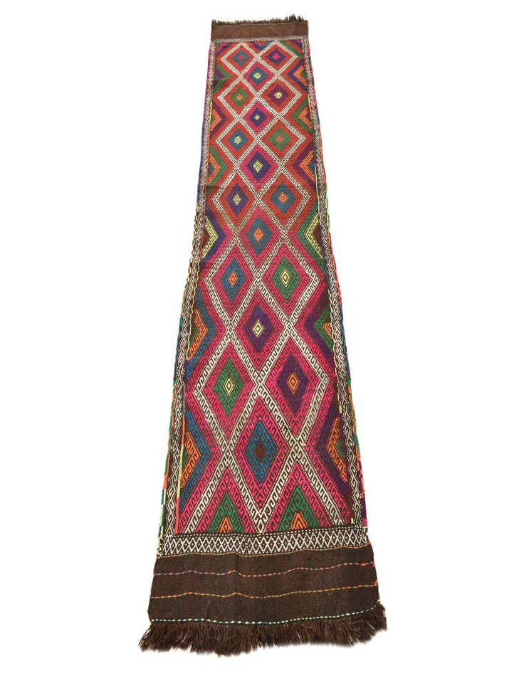 Detail image of  2' 5 x 10' 4  Hand Woven Kilim Fars Wool Runner Rug