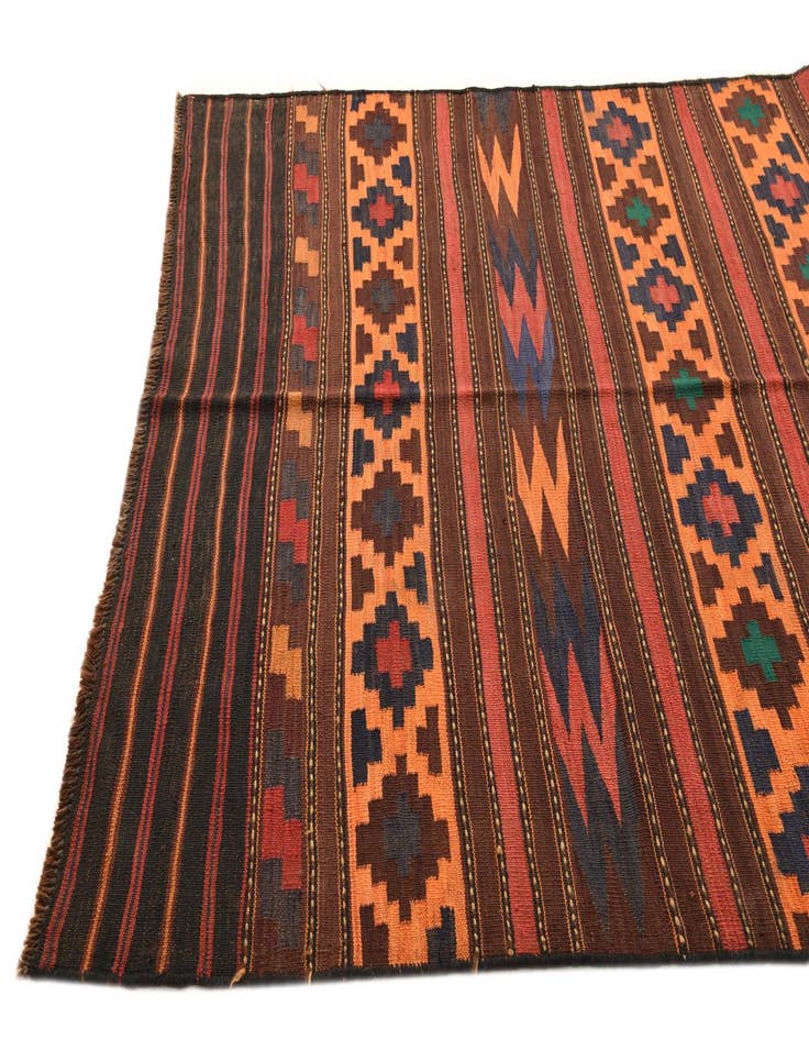 Detail image of  5' 4 x 11' 3  Hand Woven Kilim Fars Wool Runner Rug