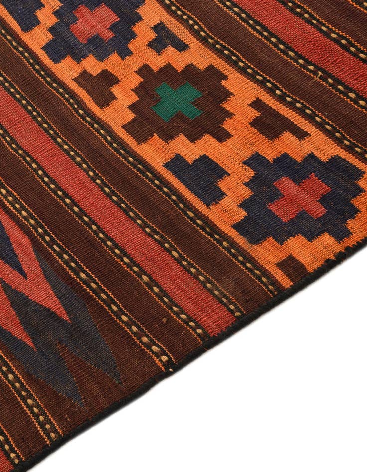 Detail image of  5' 4 x 11' 3  Hand Woven Kilim Fars Wool Runner Rug