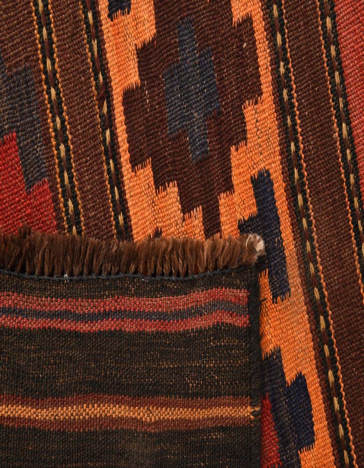 Detail image of  5' 4 x 11' 3  Hand Woven Kilim Fars Wool Runner Rug