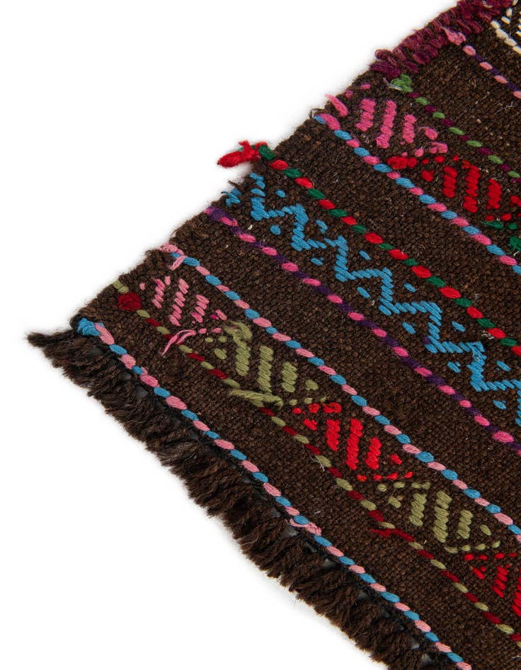 Detail image of  2' 2 x 9' 9  Hand Woven Kilim Fars Wool Runner Rug