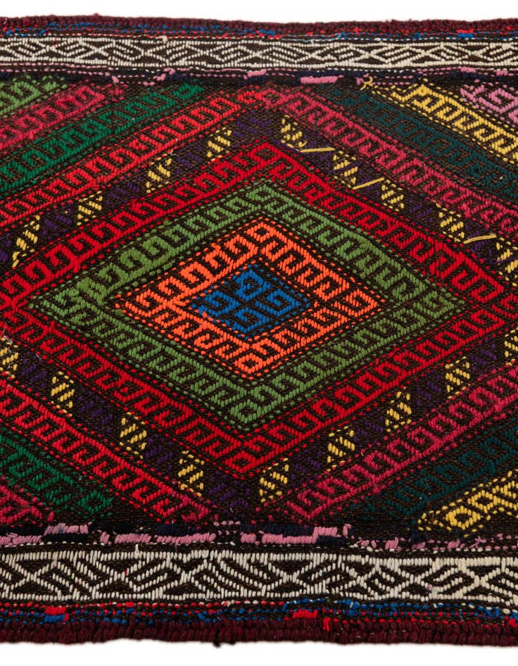Detail image of  2' 2 x 9' 9  Hand Woven Kilim Fars Wool Runner Rug