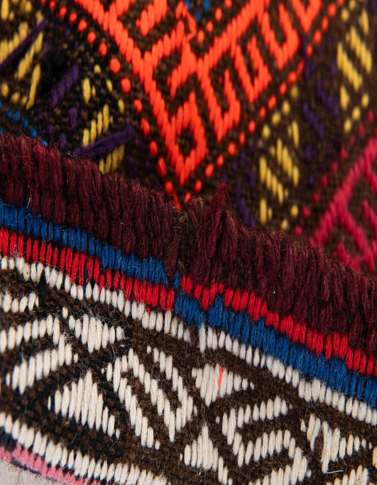 Detail image of  2' 2 x 9' 9  Hand Woven Kilim Fars Wool Runner Rug