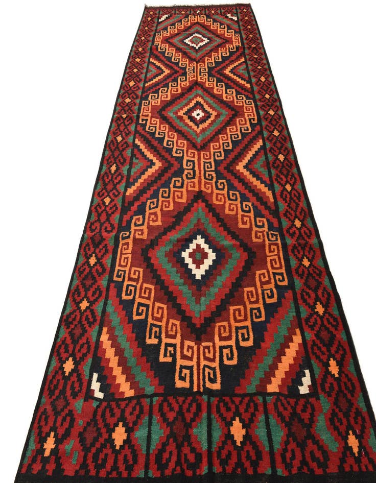 Detail image of  5' 5 x 14' 1  Hand Woven Kilim Fars Wool Runner Rug