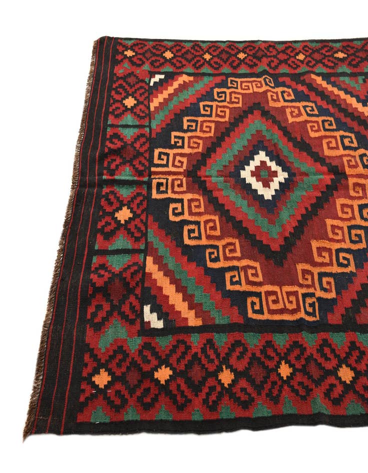Detail image of  5' 5 x 14' 1  Hand Woven Kilim Fars Wool Runner Rug