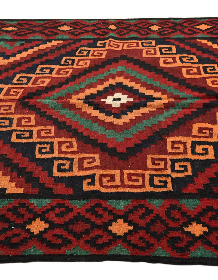 Detail image of  5' 5 x 14' 1  Hand Woven Kilim Fars Wool Runner Rug