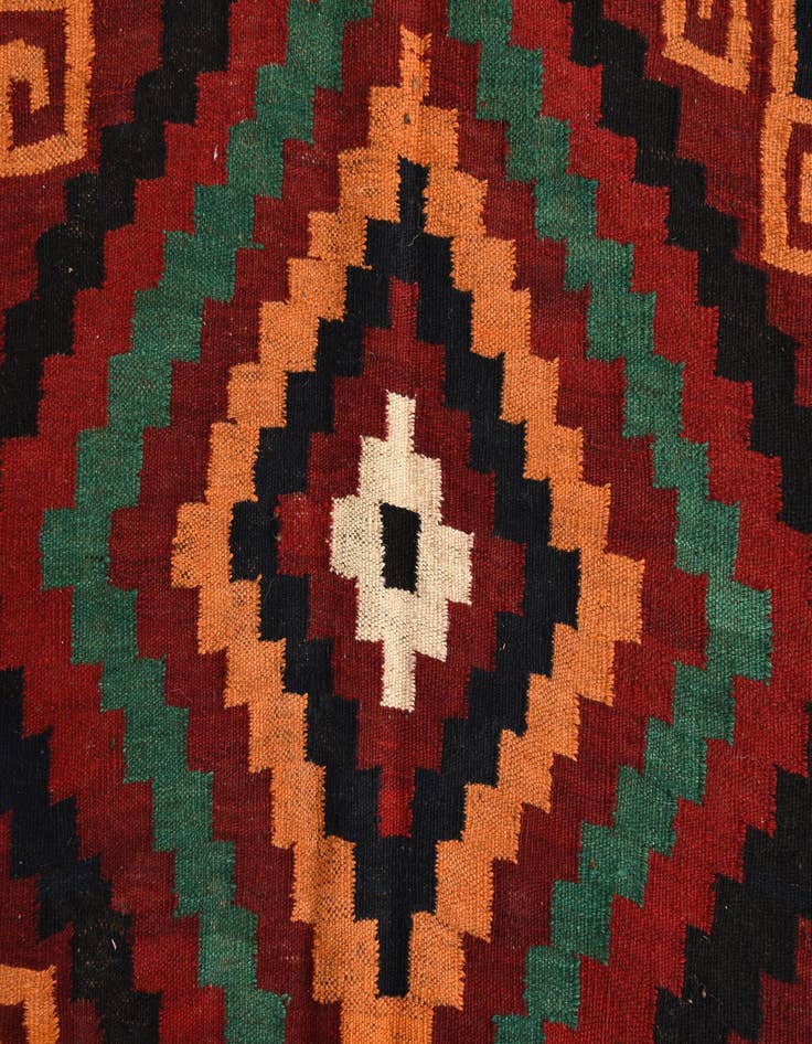Detail image of  5' 5 x 14' 1  Hand Woven Kilim Fars Wool Runner Rug