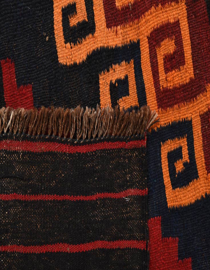 Detail image of  5' 5 x 14' 1  Hand Woven Kilim Fars Wool Runner Rug