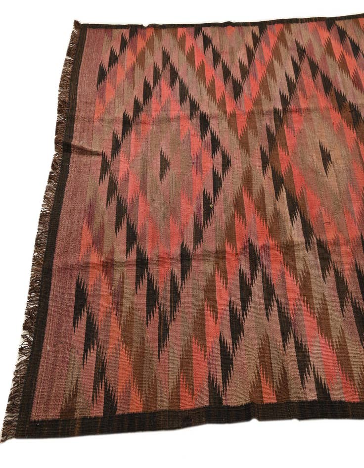 Detail image of  4' 8 x 13' 7  Hand Woven Kilim Fars Wool Runner Rug