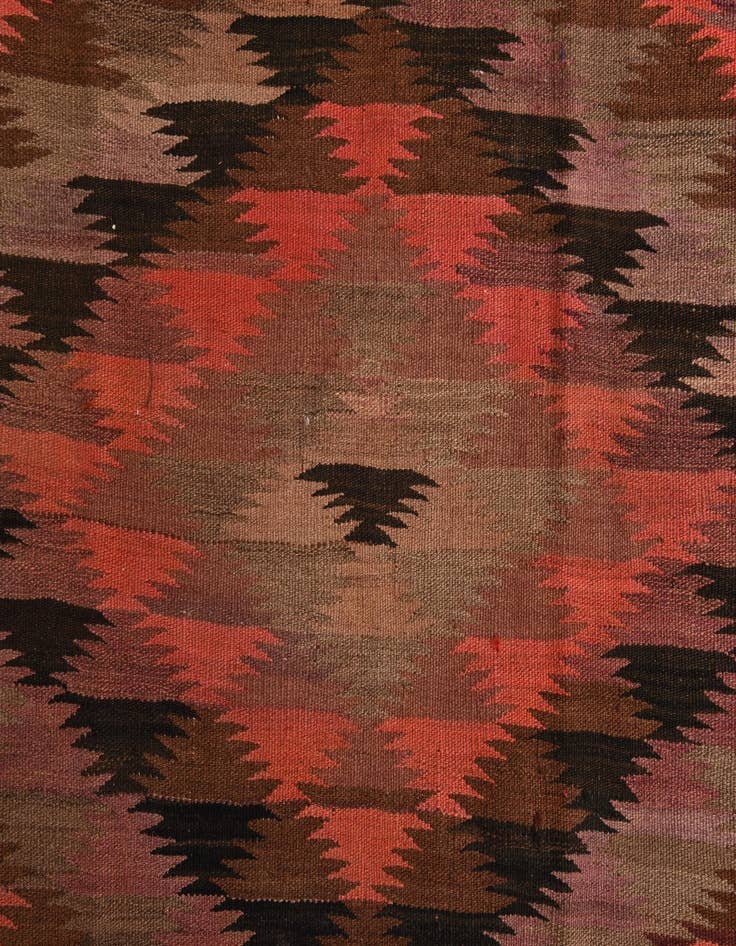 Detail image of  4' 8 x 13' 7  Hand Woven Kilim Fars Wool Runner Rug