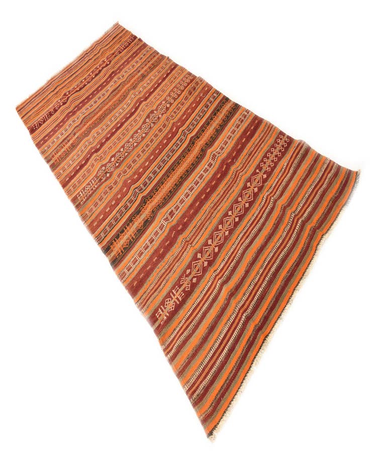 Detail image of  3' 10 x 9' 2  Hand Woven Kilim Fars Wool Runner Rug