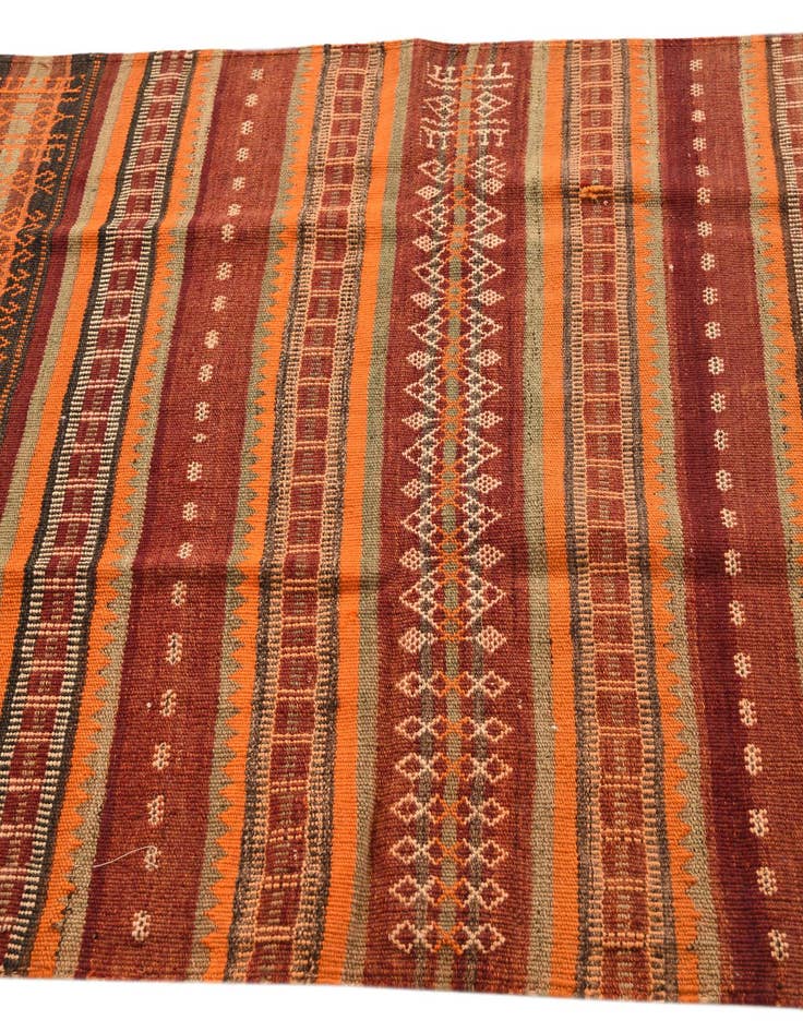 Detail image of  3' 10 x 9' 2  Hand Woven Kilim Fars Wool Runner Rug