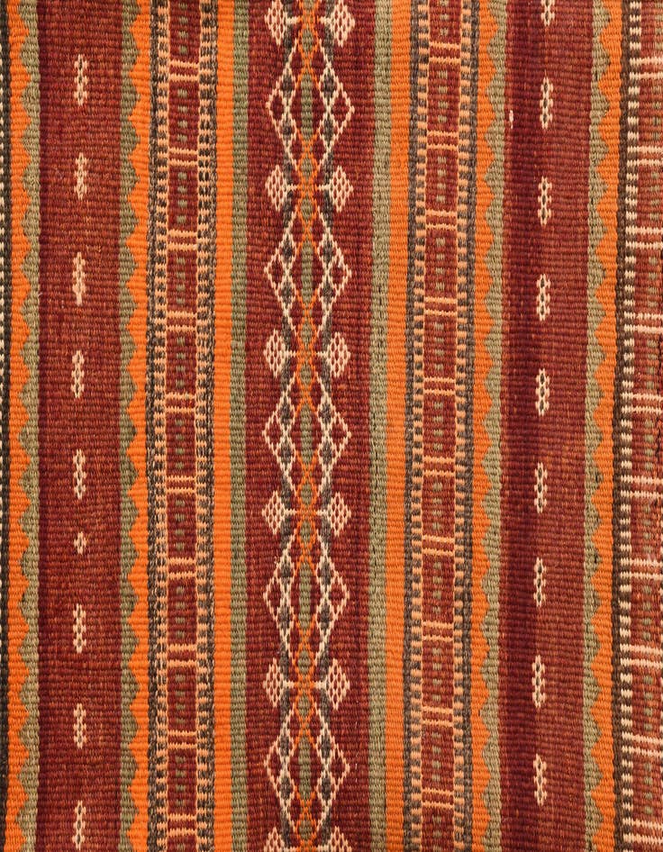 Detail image of  3' 10 x 9' 2  Hand Woven Kilim Fars Wool Runner Rug