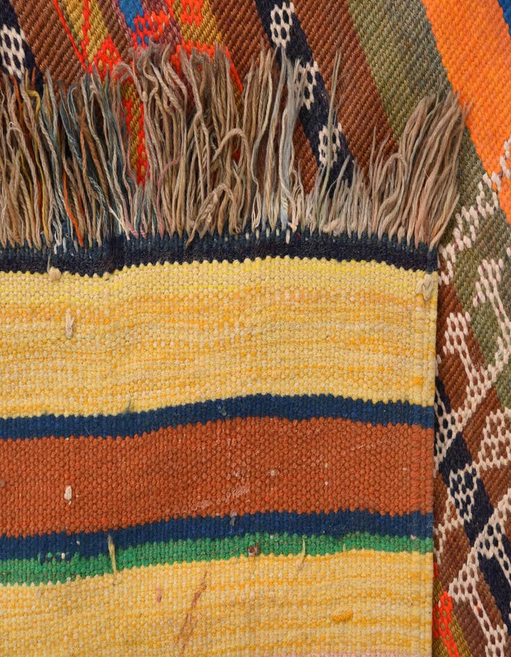 Detail image of  3' 9 x 10'  Hand Woven Kilim Fars Wool Runner Rug