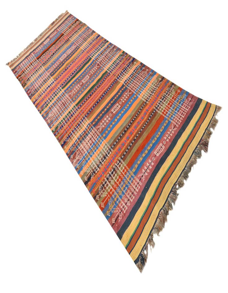 Detail image of  3' 9 x 10'  Hand Woven Kilim Fars Wool Runner Rug