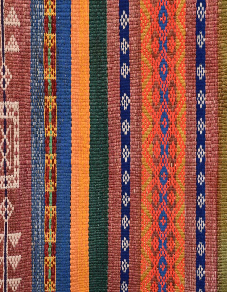 Detail image of  3' 9 x 10'  Hand Woven Kilim Fars Wool Runner Rug