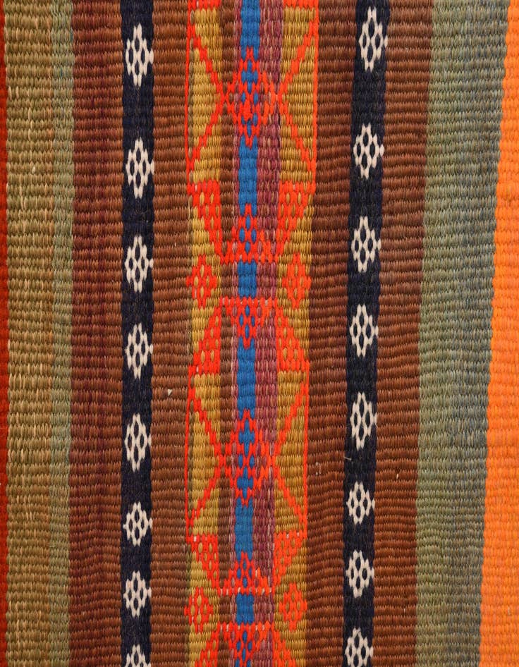 Detail image of  3' 9 x 10'  Hand Woven Kilim Fars Wool Runner Rug