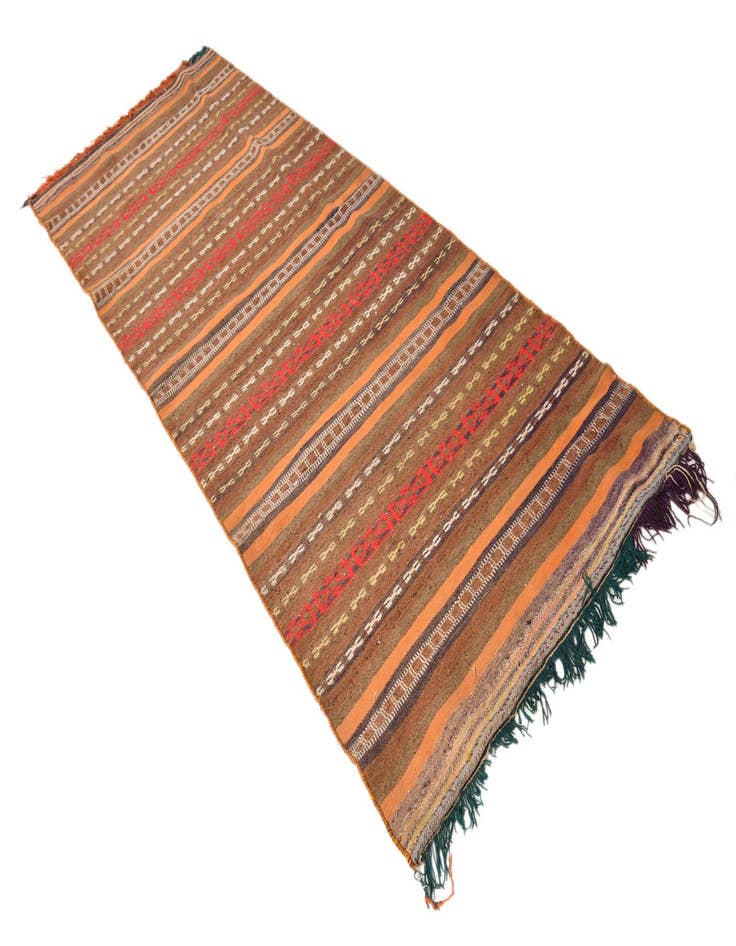 Detail image of  3' 6 x 10'  Hand Woven Kilim Fars Wool Runner Rug