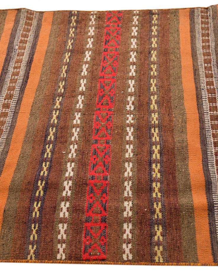 Detail image of  3' 6 x 10'  Hand Woven Kilim Fars Wool Runner Rug