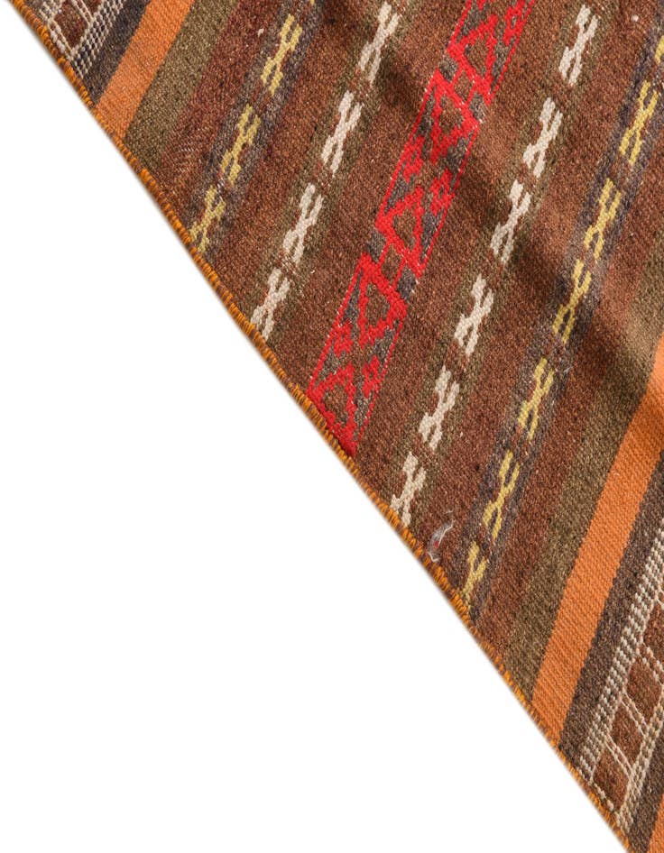 Detail image of  3' 6 x 10'  Hand Woven Kilim Fars Wool Runner Rug