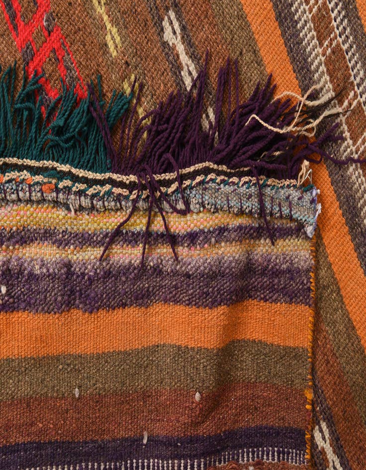 Detail image of  3' 6 x 10'  Hand Woven Kilim Fars Wool Runner Rug