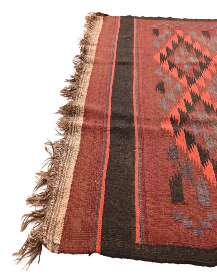 Detail image of  4' 4 x 15' 3  Hand Woven Kilim Fars Wool Runner Rug