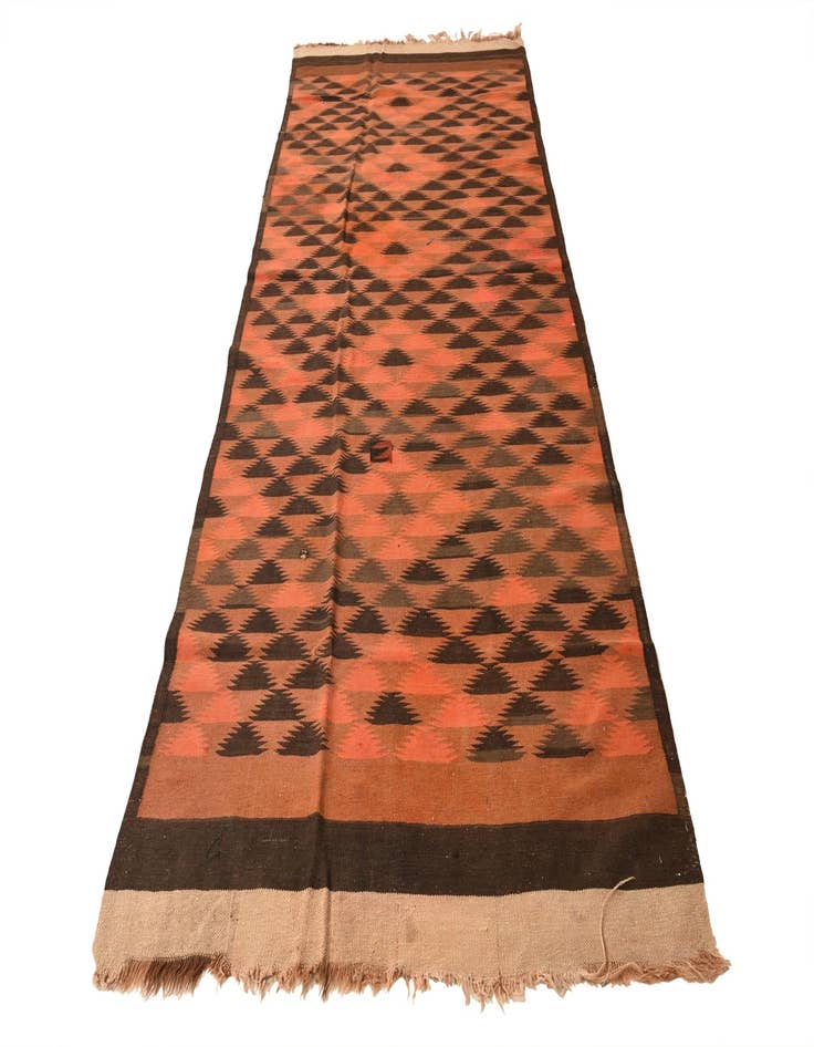 Detail image of  4' 5 x 12'  Hand Woven Kilim Fars Wool Runner Rug