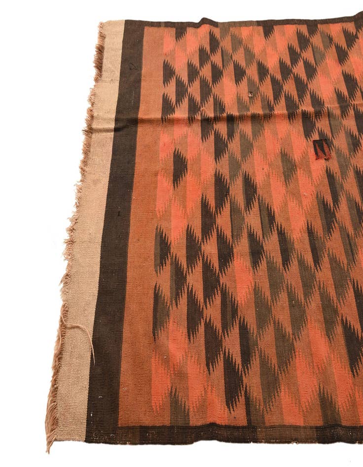 Detail image of  4' 5 x 12'  Hand Woven Kilim Fars Wool Runner Rug