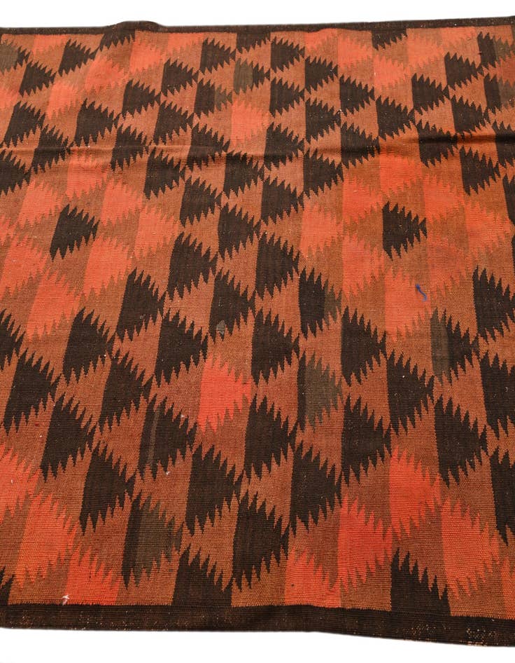 Detail image of  4' 5 x 12'  Hand Woven Kilim Fars Wool Runner Rug