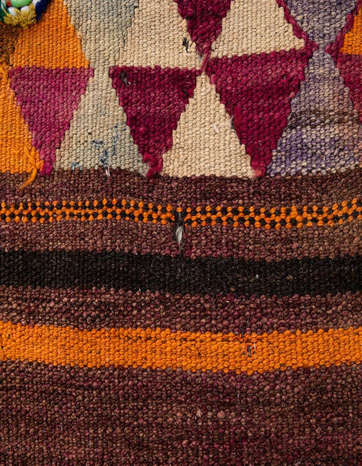 Detail image of 4' 7 x 11' 2 Hand Woven Kilim Fars Wool Runner Rug