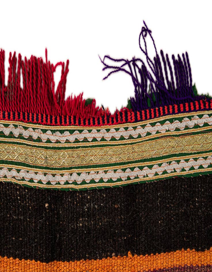 Detail image of 4' 7 x 11' 2 Hand Woven Kilim Fars Wool Runner Rug