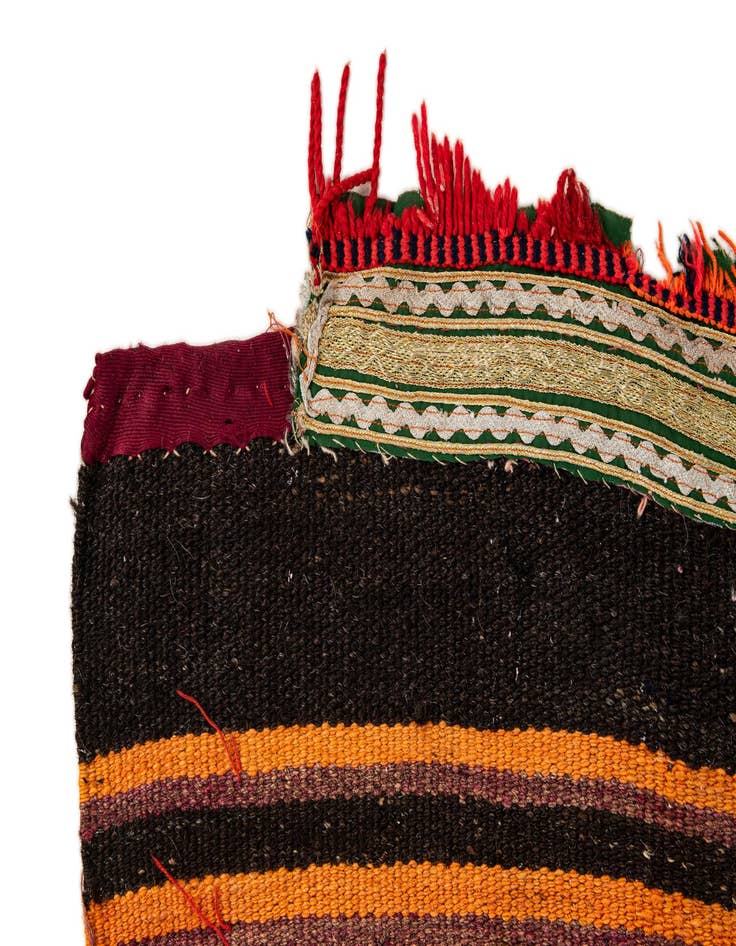 Detail image of 4' 7 x 11' 2 Hand Woven Kilim Fars Wool Runner Rug