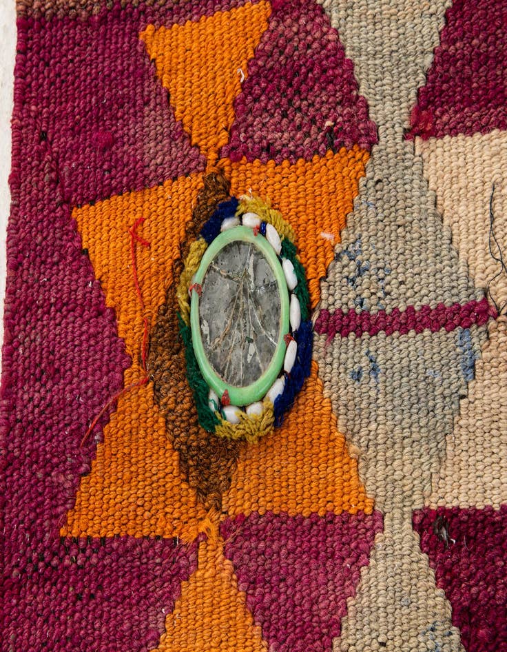 Detail image of 4' 7 x 11' 2 Hand Woven Kilim Fars Wool Runner Rug