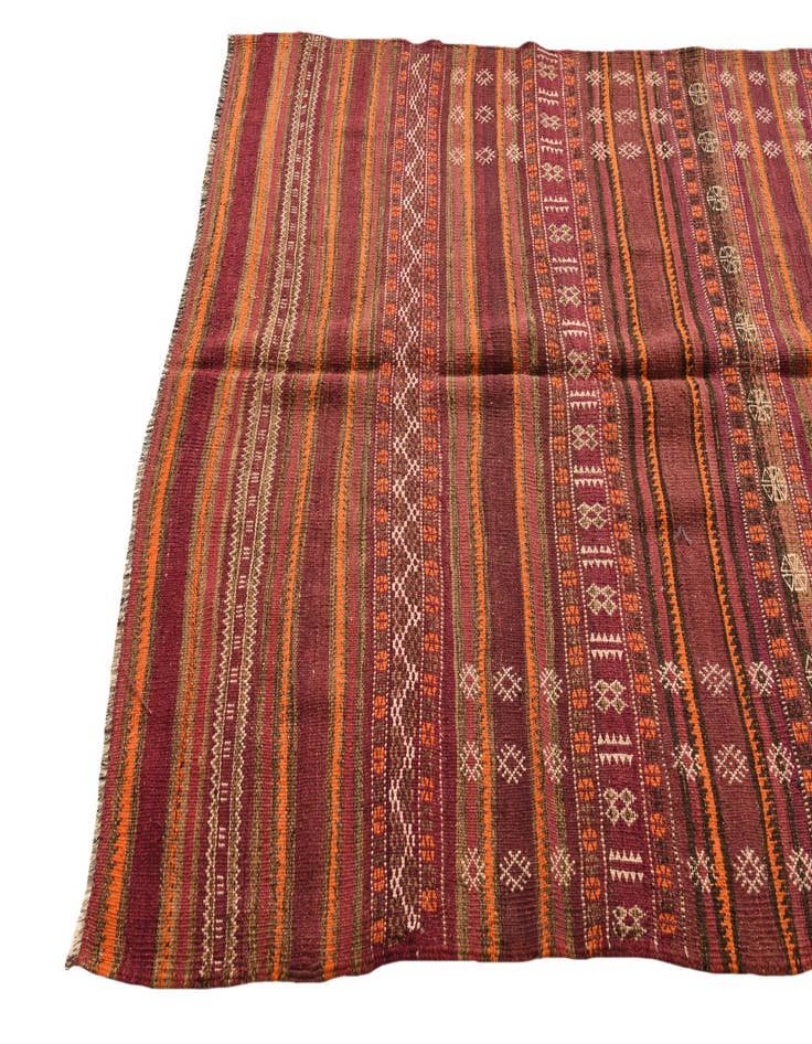 Detail image of  4' 6 x 13' 4  Hand Woven Kilim Fars Wool Runner Rug