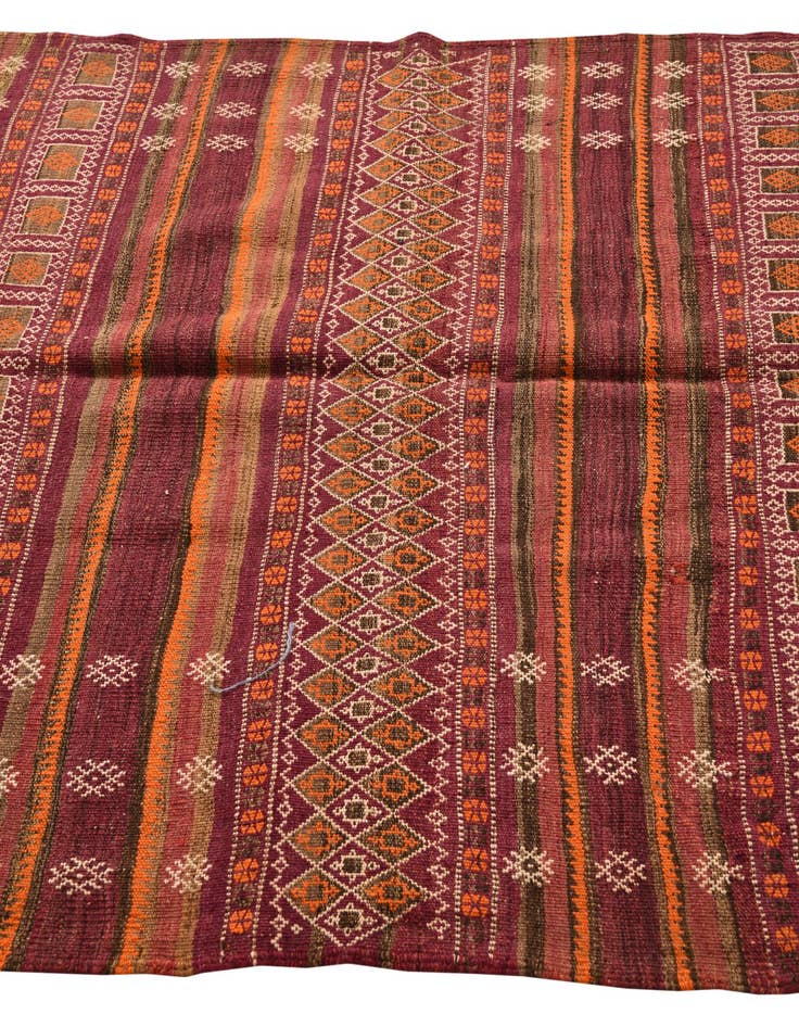 Detail image of  4' 6 x 13' 4  Hand Woven Kilim Fars Wool Runner Rug