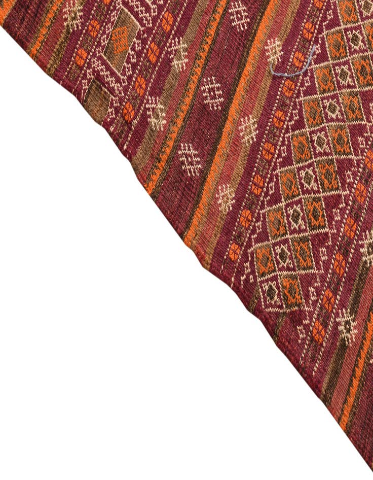 Detail image of  4' 6 x 13' 4  Hand Woven Kilim Fars Wool Runner Rug