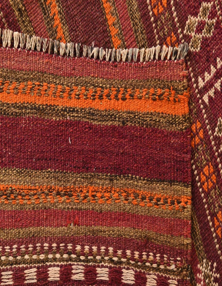 Detail image of  4' 6 x 13' 4  Hand Woven Kilim Fars Wool Runner Rug