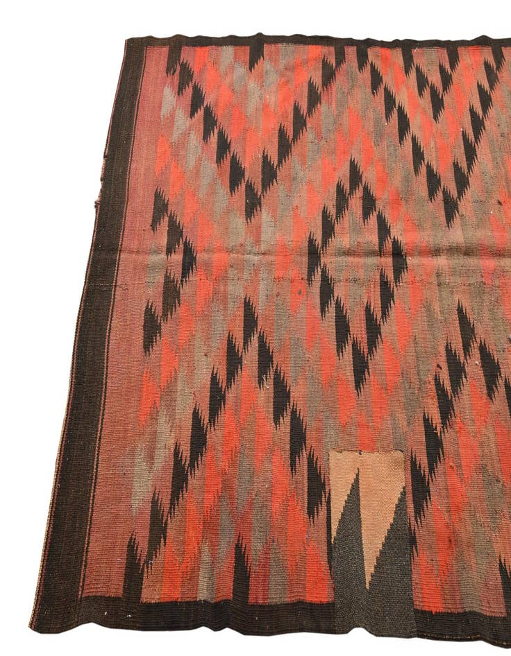 Detail image of  4' 8 x 11' 10  Hand Woven Kilim Fars Wool Runner Rug