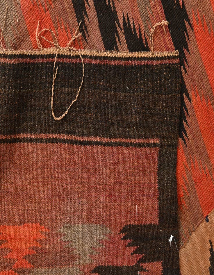 Detail image of  4' 8 x 11' 10  Hand Woven Kilim Fars Wool Runner Rug