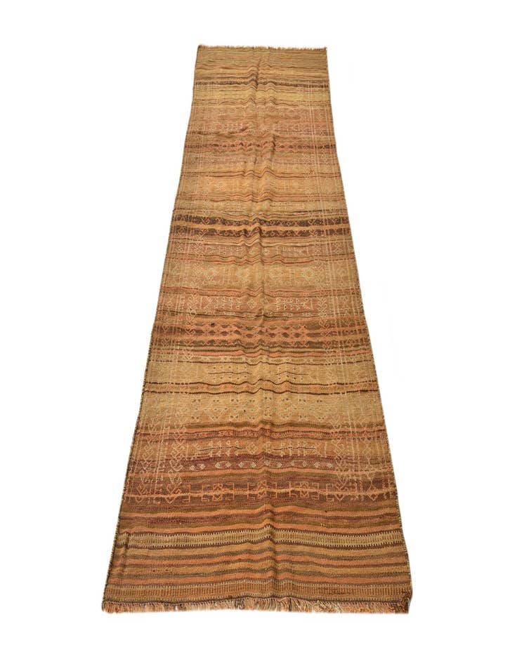 Detail image of  3' 4 x 9' 7  Hand Woven Kilim Fars Wool Runner Rug