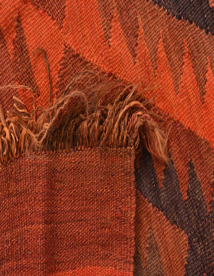 Detail image of  4' 7 x 13' 5  Hand Woven Kilim Fars Wool Runner Rug