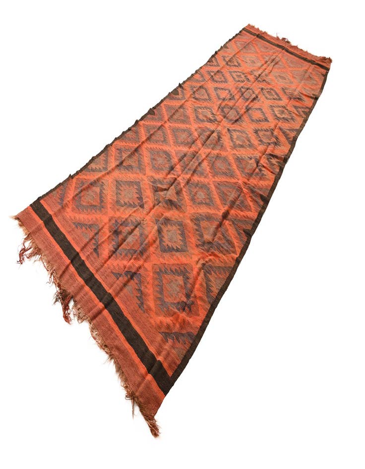 Detail image of  4' 7 x 13' 5  Hand Woven Kilim Fars Wool Runner Rug